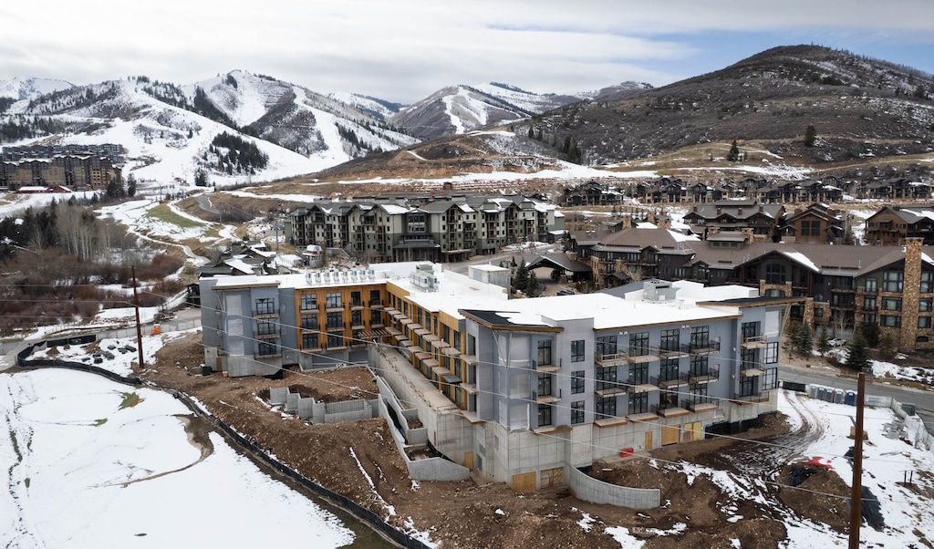 (Francisco Kjolseth | The Salt Lake Tribune) The Ascent, a 'condotel' in the Frostwood Village area below Canyons Village at Park City, remains under construction on Friday, Jan. 30, 2026, about four years after one former owner bought a unit. 