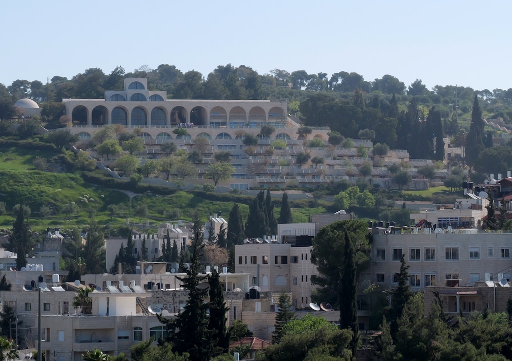 (Michael Stack | Special to The Tribune) The BYU Jerusalem Center set on Mount Scopus adjacent to the Mount of Olives overlooking the Old City on Saturday, April 9, 2022.