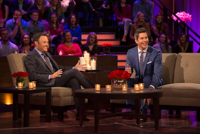 (Photo courtesy of Paul Hebert/ABC) “Bachelor” host Chris Harrison and Arie Luyendyk Jr.