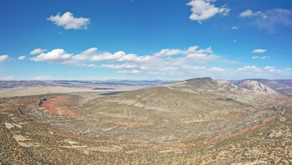 (Courtesy photo by Cody Perry) An oil and gas company is seeking to drill this land on the western edge of Dinosaur National Monument. The sites for two exploratory wells are in the lower right side of this photograph. The project is under review by the Bureau of Land Management.