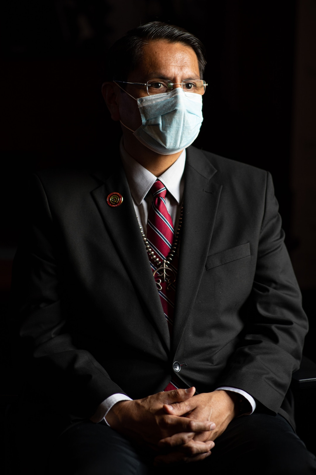 (Sharon Chischilly | The New York Times) Jonathan Nez, the president of Navajo Nation, in Window Rock, Ariz., on Aug. 19, 2020. The coronavirus has killed more than 500 people in Navajo Nation.