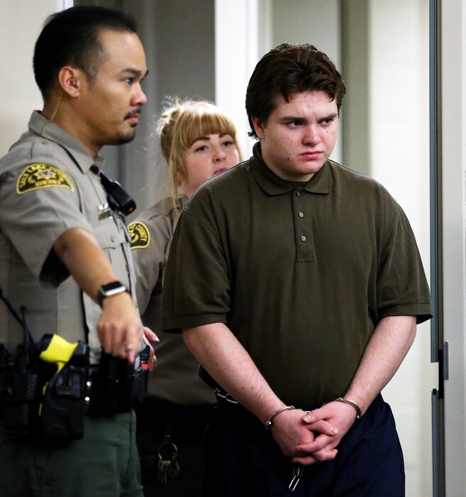 (Scott G Winterton  |  Pool photo)  Jayden Sterzer is led into court for his hearing before 3rd District Juvenile Court Judge James Michie on Monday, Dec. 11, 2017 in Salt Lake City. Sterzer pleaded guilty to sexual abusing and murdering Kailey Vijil in 2015.