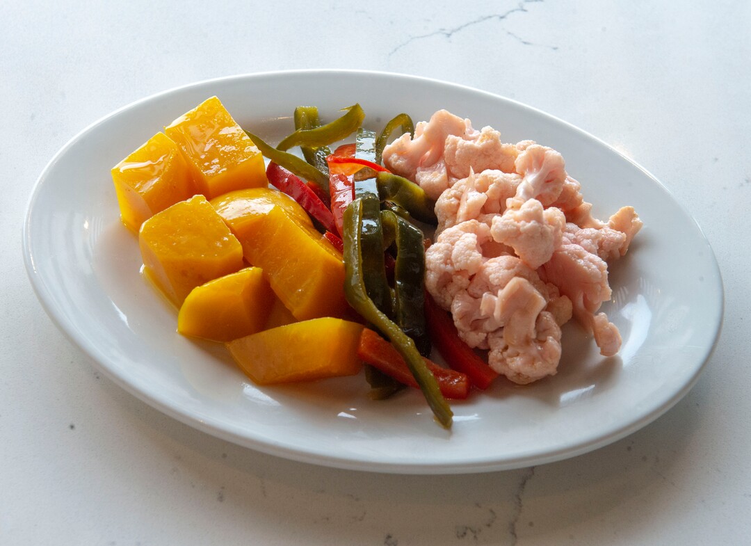 (Rick Egan  |  The Salt Lake Tribune)       House Pickles at Stratford Proper Cafe & Bistro. Tuesday, April 16, 2019.