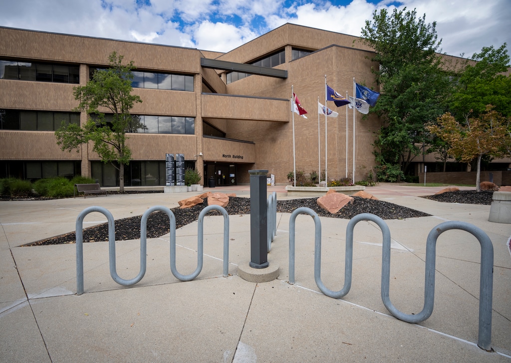 (Rick Egan | The Salt Lake Tribune) The Salt Lake County Government Center on Thursday, Sept. 17, 2026. County Mayor Jenny Wilson's proposed 2027 budget includes a property tax increase.