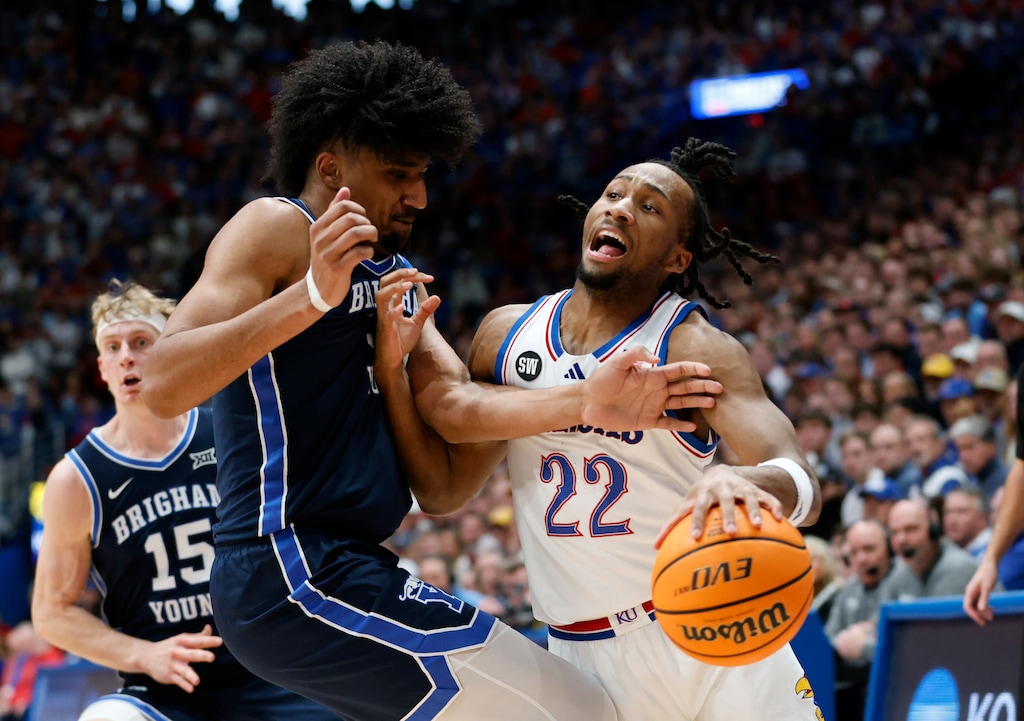 (Colin E. Braley | AP) Kansas guard Darryn Peterson (22) could be the Utah Jazz's choice with the second overall pick.