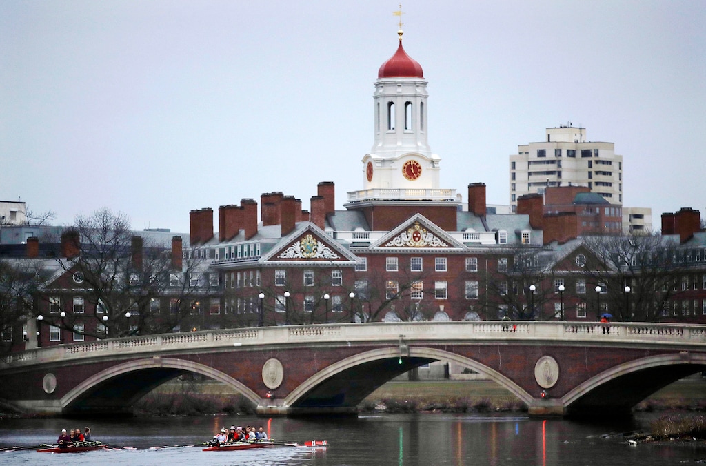 (AP Photo/Charles Krupa, File)

In this March 7, 2017, photo, rowers paddle along the Charles River past the Harvard University campus in Cambridge, Mass.