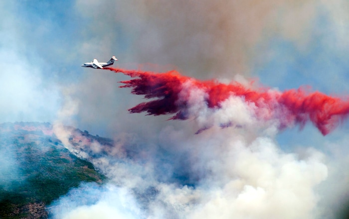 (Rick Egan  |  The Salt Lake Tribune) Crews battle the Green Ravine fire as it continues to burn near Tooele, Wednesday, Sept. 4, 2019.