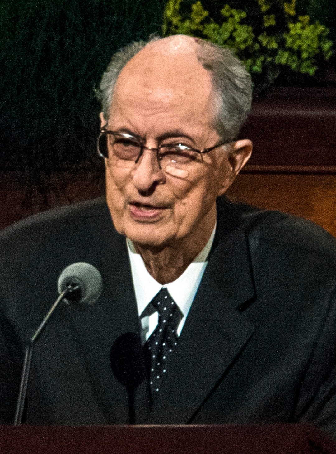 (Chris Detrick  |  The Salt Lake Tribune)  Elder Robert D. Hales speaks during general Conference on April 5, 2014.