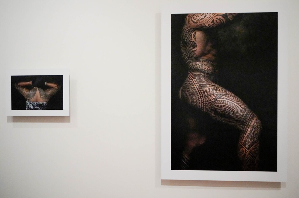 (Francisco Kjolseth | The Salt Lake Tribune) The Utah Museum of Fine Arts opens their new exhibit entitled “Tatau: Marks of Polynesia” on Saturday, Aug. 12, 2023, featuring more than 150 photographs and accompanying narratives capturing 2,000 years of cultural history.
