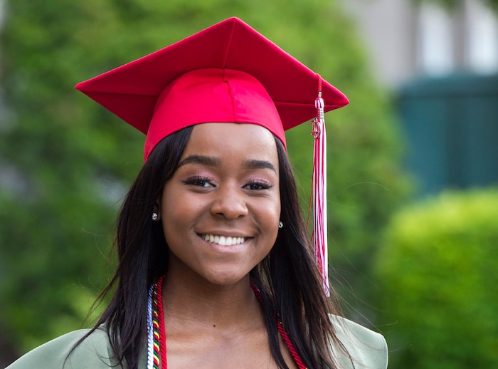 (Rick Egan  |  The Salt Lake Tribune)  Academy of Math, Engineering and Science graduate Sylviane Bahati.  Saturday May 25, 2019