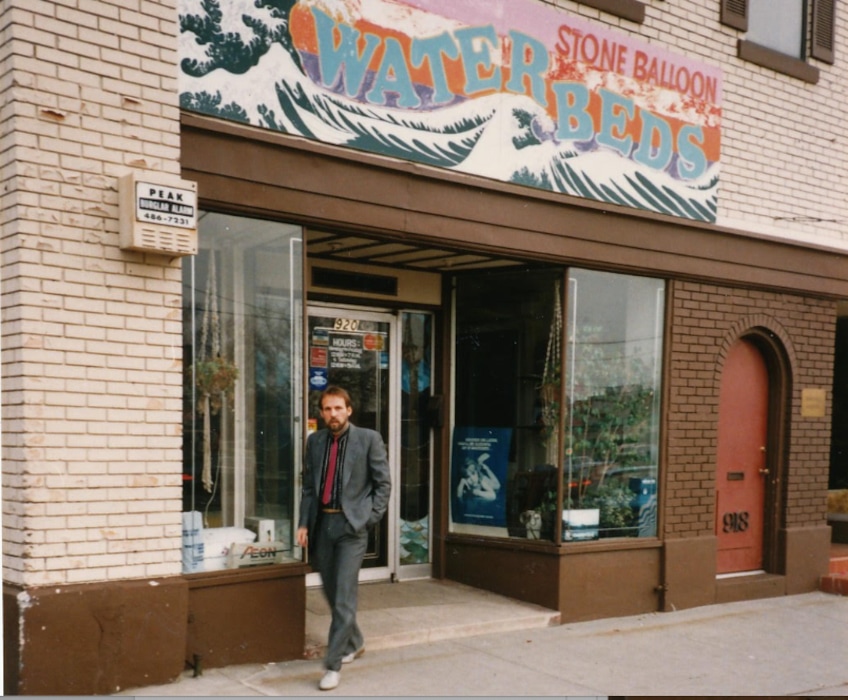 (Gaddie family) Bob Gaddie is pictured in front of his store, Stone Balloon Waterbeds, in Salt Lake City's 9th & 9th neighborhood in this undated photo. Gaddie died Dec. 6, at age 79, his family said.