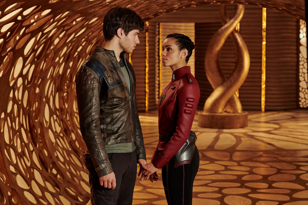 (Photo courtesy of Gavin Bond/Syfy) Cameron Cuffe as Seg-El and Georgina Campbell as Lyta-Zod in “Krypton.”
