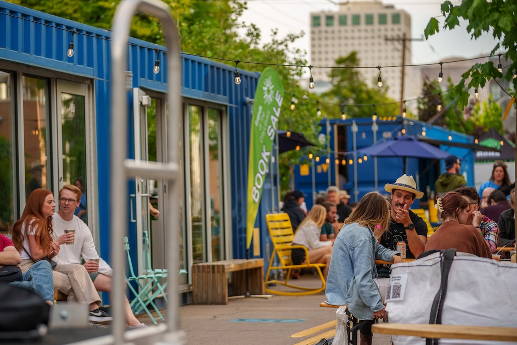 (Trent Nelson  |  The Salt Lake Tribune) Salt Lake City's Green Loop pop-up park on Saturday, June 3, 2023.