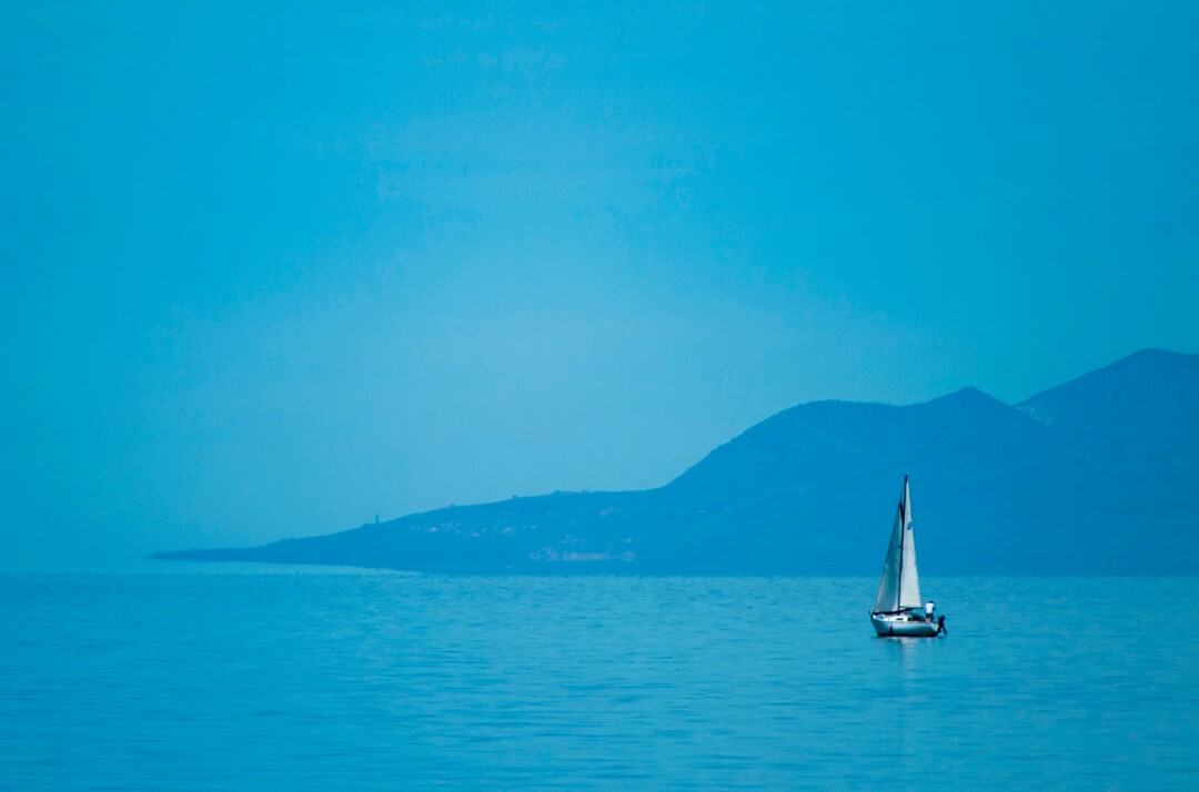 (Rick Egan  |  The Salt Lake Tribune)     A Sail boat on the Great Salt Lake, Tuesday, June 11, 2019.