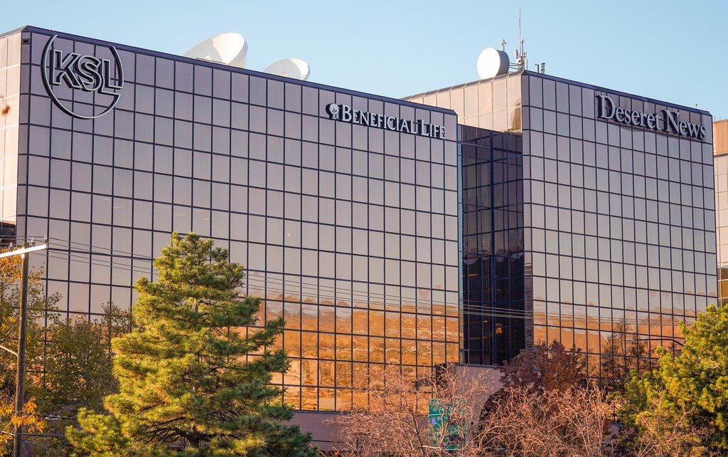 (Chris Samuels | The Salt Lake Tribune) The offices of KSL, Deseret News, and other entities of Deseret Management Corp. at the Triad Center in Salt Lake City, Friday, Nov. 17, 2023.