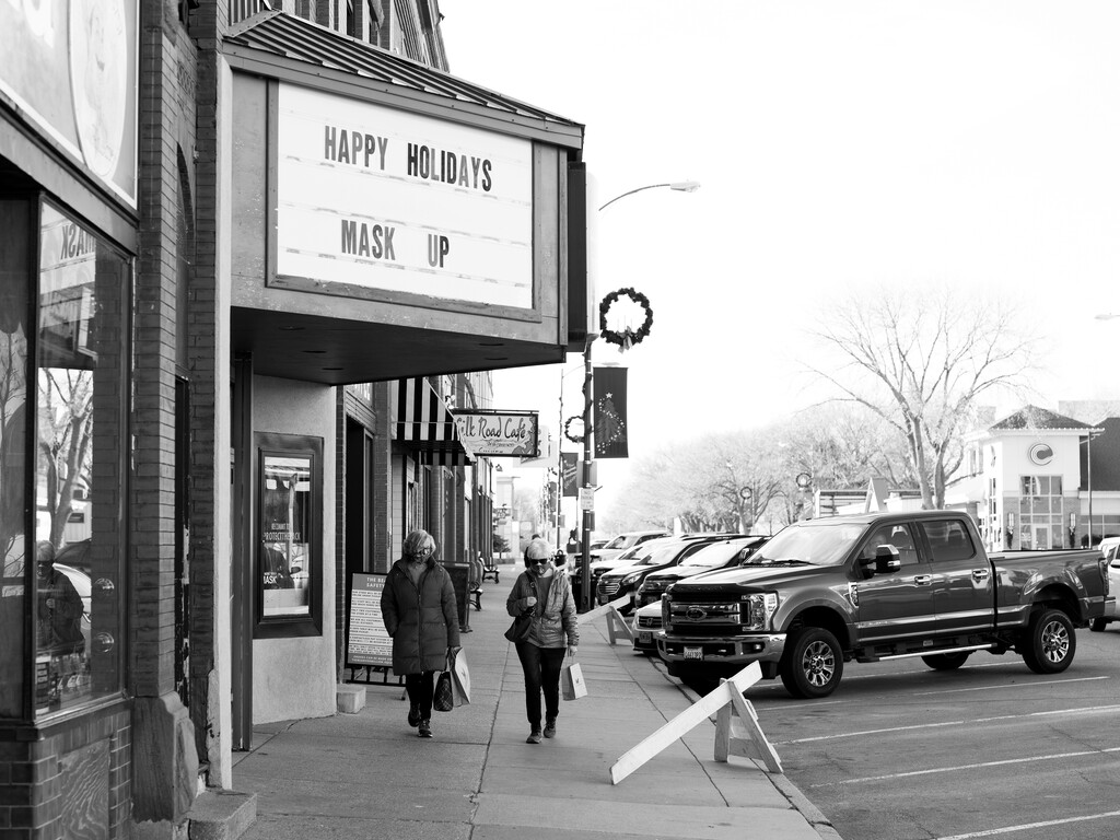 (Terry Ratzlaff | The New York Times)

People walk along downtown Vermillion, S.D on Dec. 3, 2020. There has been a surge in COVID-19 deaths in South Dakota, whose governor has resisted a mask mandate. "The Dakotas are a horror story that didn’t have to be, a theater of American disgrace," writes opinion columnist Frank Bruni.