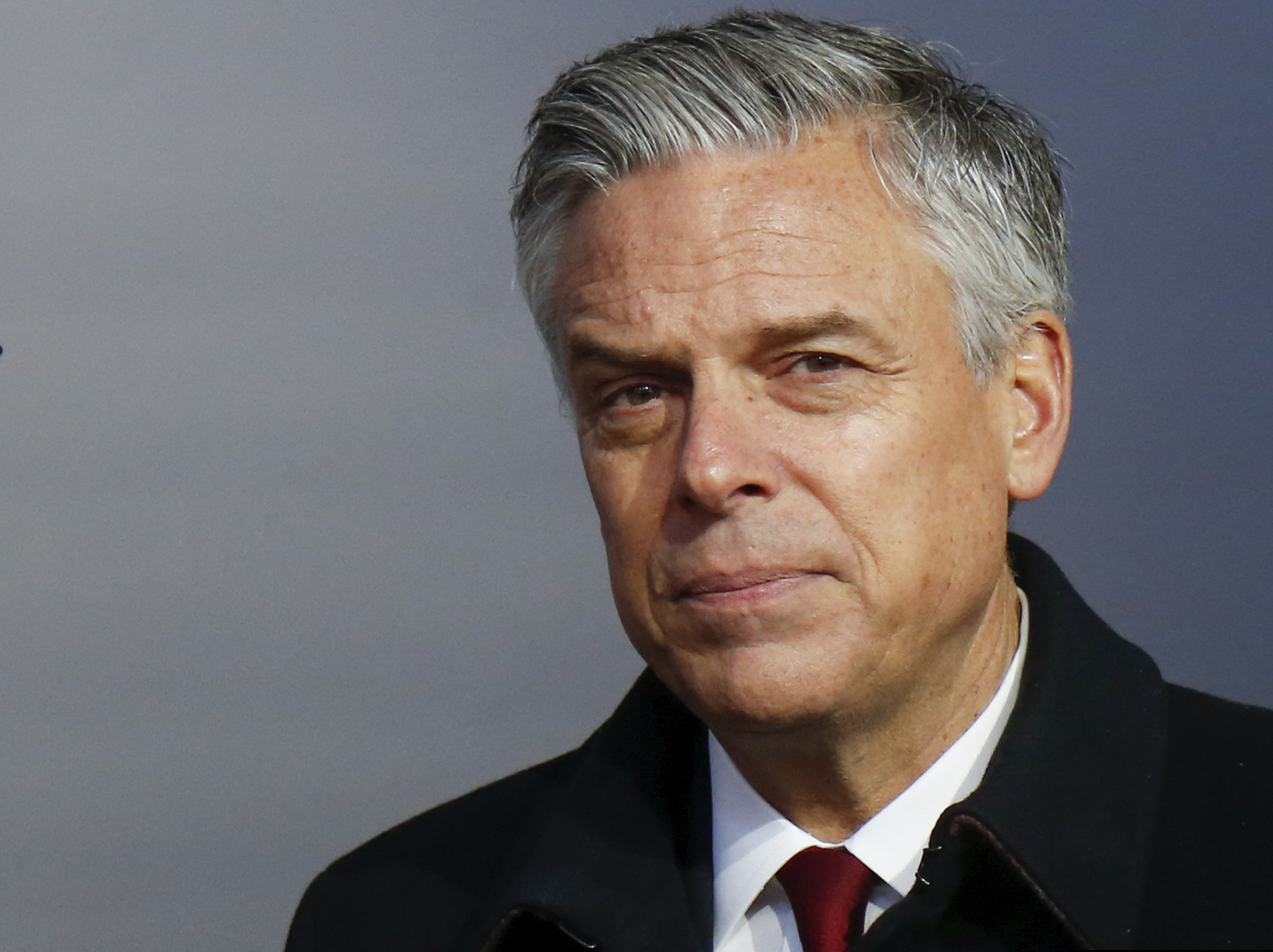 (Alexander Zemlianichenko | AP file photo) U.S. Ambassador to Russia Jon Huntsman Jr. attends an opening ceremony of the stone of the memorial to members of the resistance at Nazis concentration camps during WWII, at the Jewish Museum and Center for Tolerance in Moscow, Russia on Jan. 28, 2018.