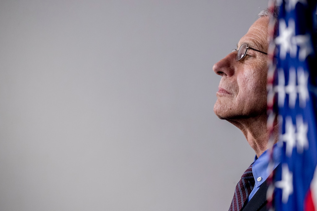 (Andrew Harnik | AP file photo) Dr. Anthony Fauci, director of the National Institute of Allergy and Infectious Diseases, appears at a news conference about the coronavirus in the James Brady Press Briefing Room of the White House in Washington on April 9. 2020.