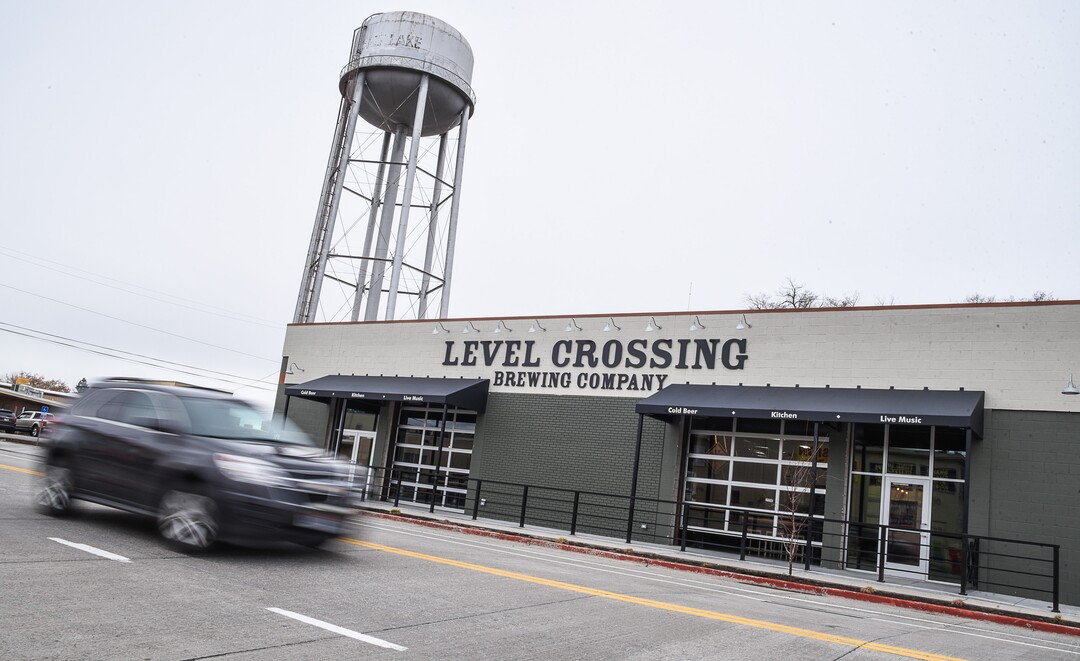 (Francisco Kjolseth  |  The Salt Lake Tribune) Level Crossing Brewing Co. sits at the base of the iconic South Salt Lake water tower at 2496 S. West Temple.