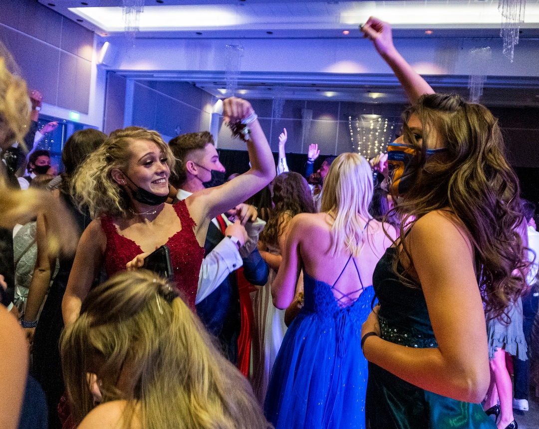 (Rick Egan | The Salt Lake Tribune)Cyprus students dance at the Cyprus High school Prom, at the Viridian Event Center, on Saturday, April 24, 2021.