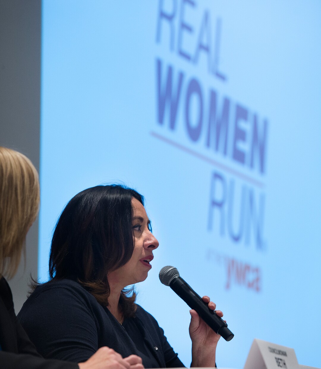 (Scott Sommerdorf   |  The Salt Lake Tribune)   Rep. Angela Romero - D, Salt Lake, speaks at the panel discussion: Tales from the Trail at the Real Women Run training in campaign management, fundraising and research for political campaigns, Saturday, January 13, 2018.