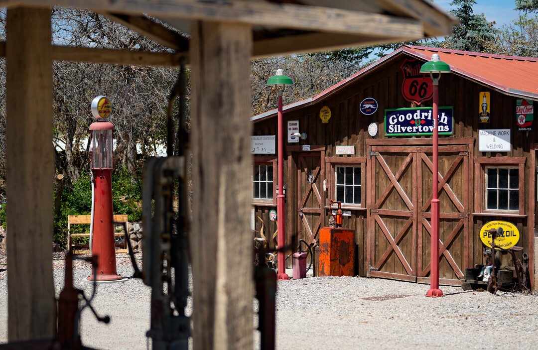 (Francisco Kjolseth  | The Salt Lake Tribune) Black smith’s often took on the original role of gas stations, pictured at the Richard W. Erickson Foundation Power Show & Museum in Wallsburg, Utah on Tuesday, Aug. 6, 2024.