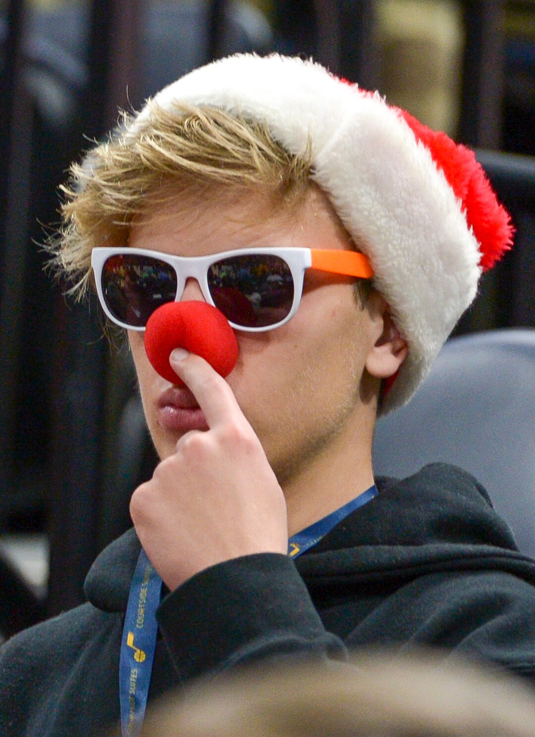 Leah Hogsten  |  The Salt Lake Tribune  Fans dressed in holiday fun filled the arena as the Utah Jazz hosted the Portland Trail Blazers Christmas night at Vivint Smart Home Arena.