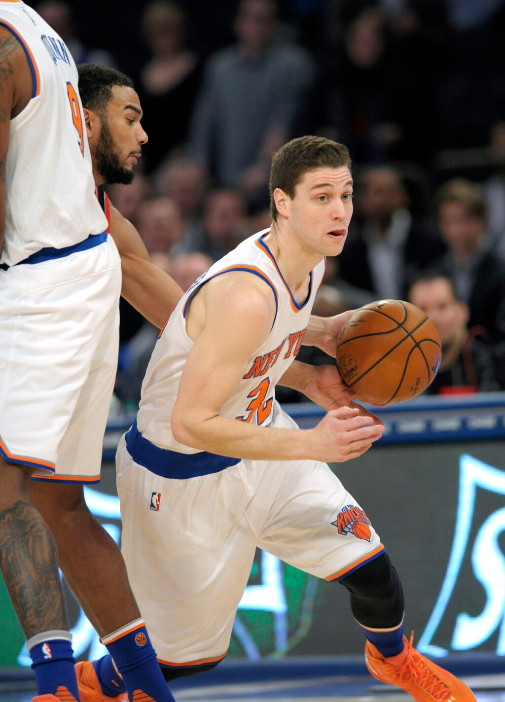 Former BYU star Jimmer Fredette, shown here playing for the New York Knicks in 2016, has signed a two-year deal to play for the Phoenix Suns (AP Photo/Bill Kostroun)