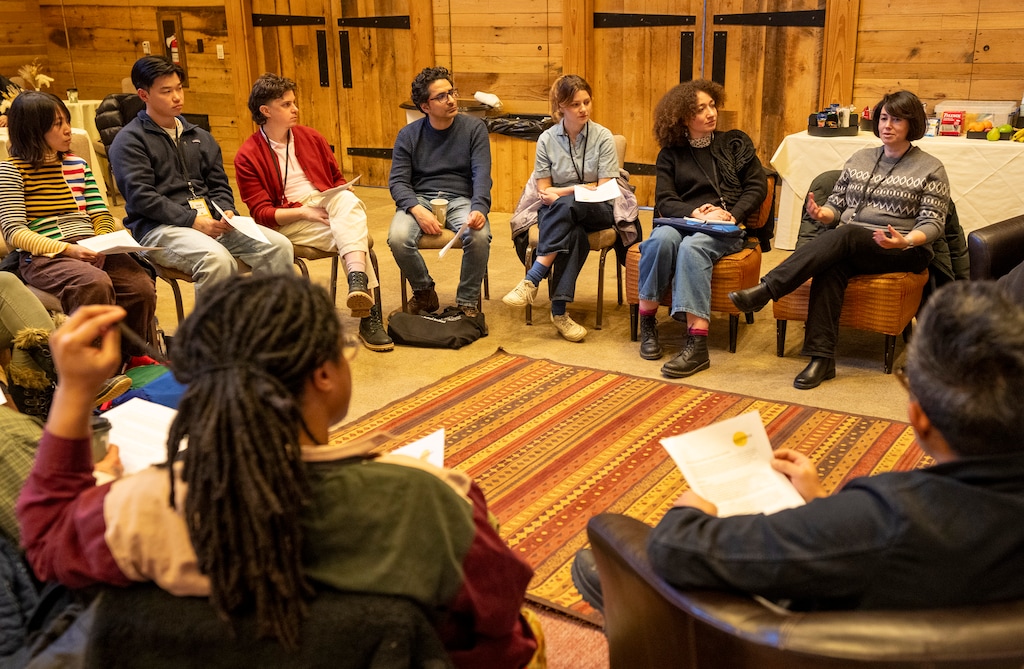 (Rick Egan | The Salt Lake Tribune)  Ilyse McKimmie (Deputy Director, Feature Film Program at Sundance Institute) leads a discussion with fellows at the Sundance writers lab , on Monday, Jan 19, 2026.