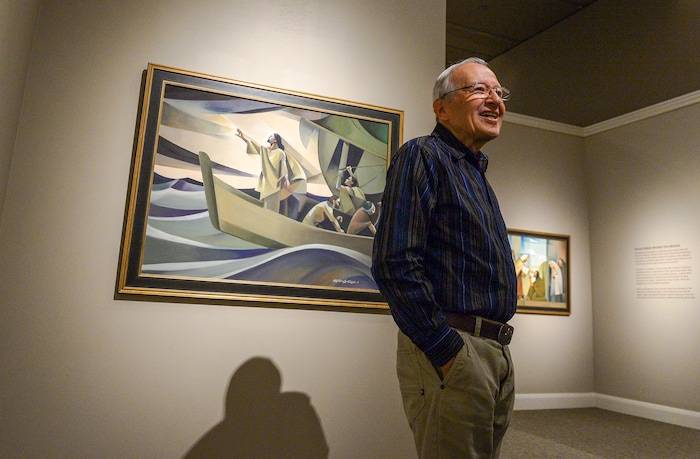 (Leah Hogsten | The Salt Lake Tribune) Painter Jorge Cocco Santángelo joined The Church of Jesus Christ of Latter-day Saints in June 1962, becoming one of the first Argentine pioneers. The Church History Museum presented two new art exhibits, Thursday, May 17, 2018. Paintings created by Argentine artist Jorge Cocco Santángelo and large-scale images taken by LDS Church staff photographers Cody Bell and Leslie Nilsson will be on display beginning May 17 through Oct. 9, 2018, and January 2019, respectively.