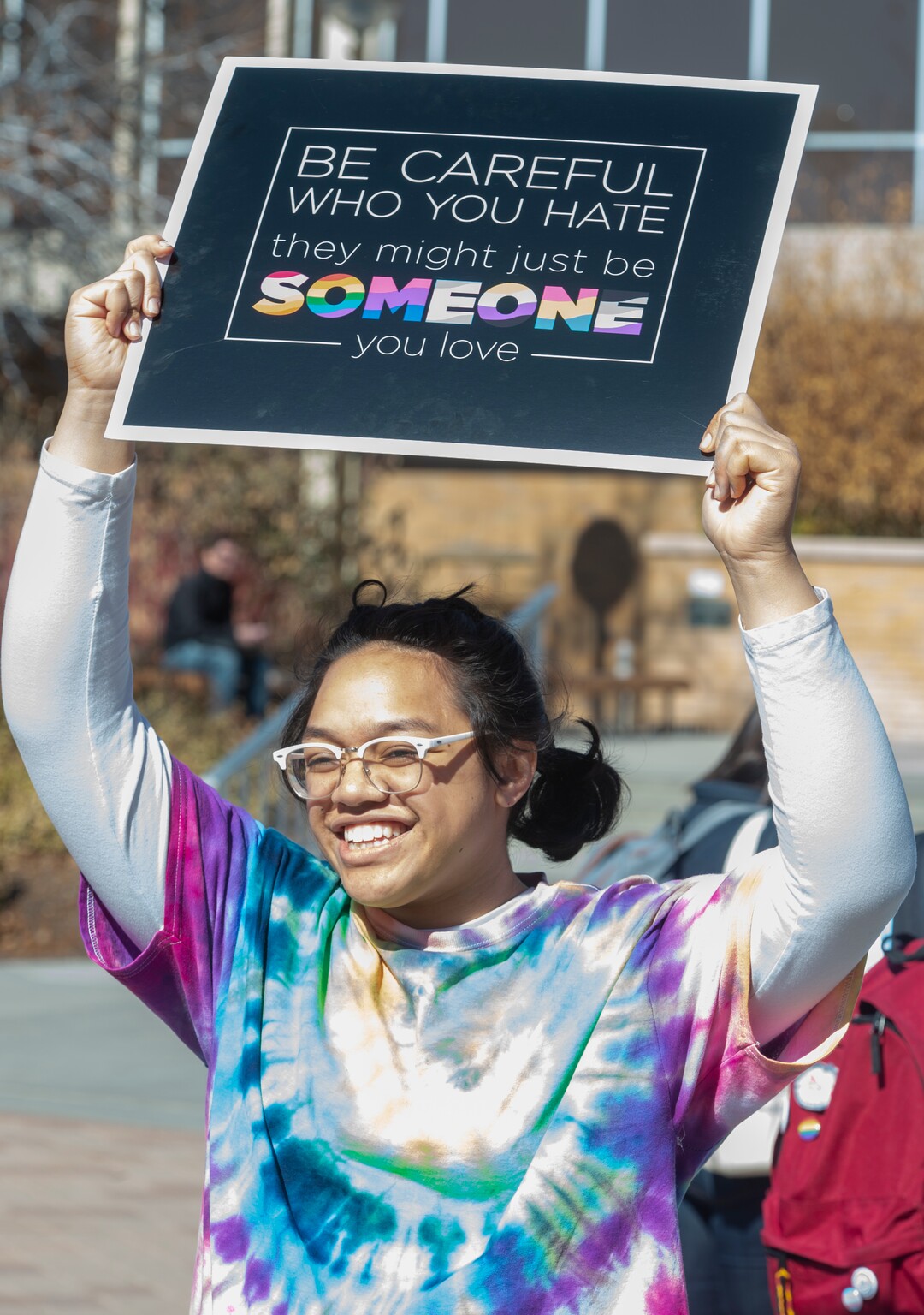 (Rick Egan  |  The Salt Lake Tribune)   Abish Satani poses for a photo for Rainbow Day on the BYU Campus, Wednesday, Feb. 26, 2020.