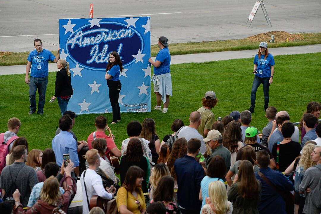 (Francisco Kjolseth  |  The Salt Lake Tribune)  "American Idol" hopefuls line up to audition in downtown Provo on Wednesday morning, Aug. 23, 2017, for the revived show, which is moving to ABC and will air in early 2018.