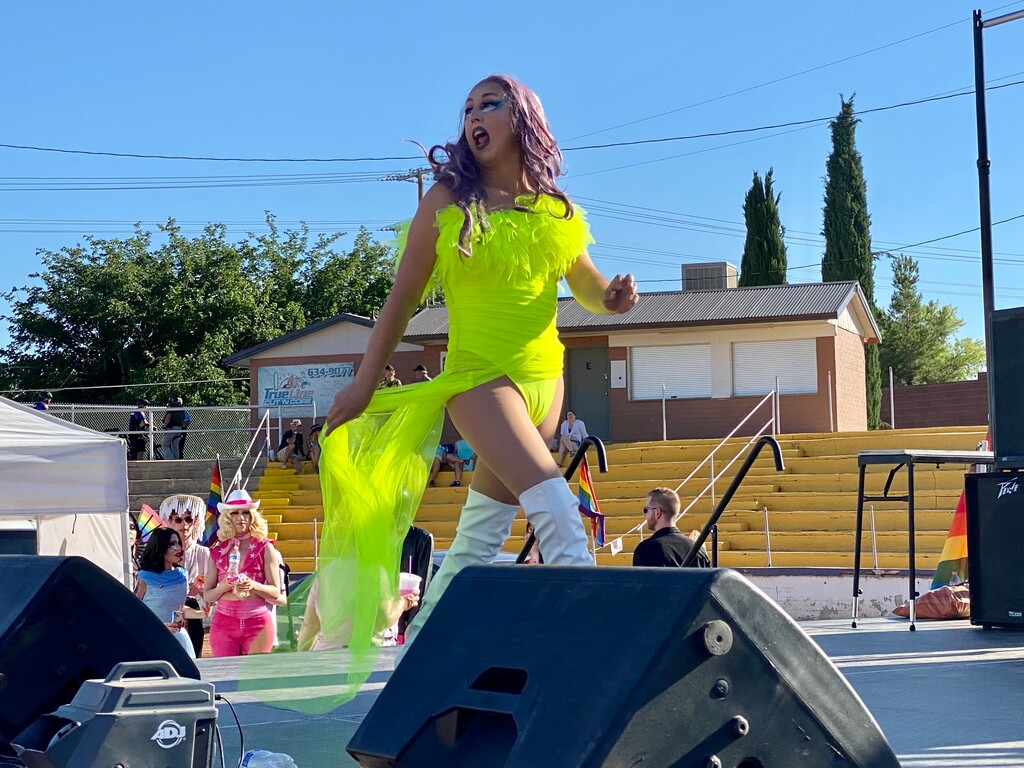 (Mark Eddington | The Salt Lake Tribune) Drag performer Miz Kiki wows the crowd at the Allies and Community Drag Festival in St. George on Friday, June 30, 2023.