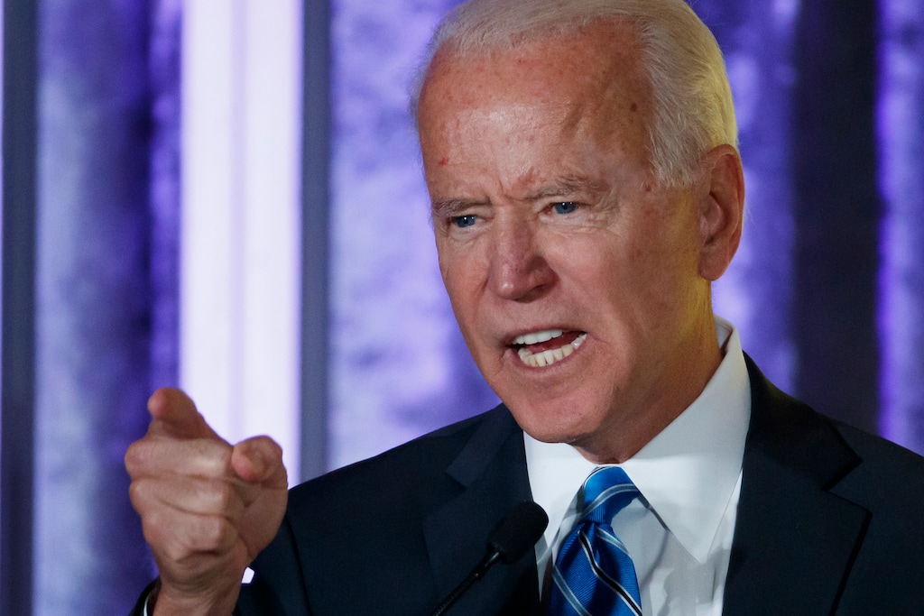 (Alex Brandon | AP) Democratic presidential candidate former Vice President Joe Biden speaks at the 2019 Democratic women's leadership forum, Thursday, Oct. 17, 2019, in Washington.