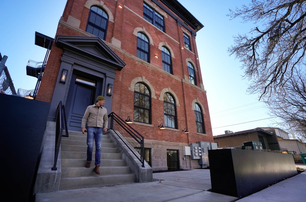 (Francisco Kjolseth | The Salt Lake Tribune) Micah Peters gives a tour of Telegraph Exchange Lofts, a new residential development in Salt Lake City’s 9th and 9th neighborhood, on Wednesday, March 4, 2026. 