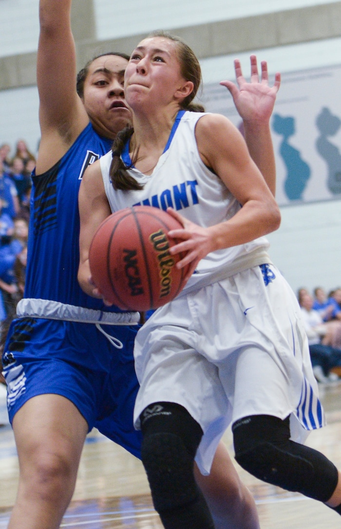 (Leah Hogsten  |  The Salt Lake Tribune)Fremont defeated Bingham 61-47 to win the 6A High School Girls' Basketball Tournament title at SLCC in Taylorsville,Saturday, Feb. 24, 2018. 