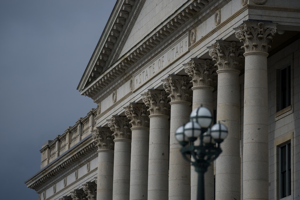 (Trent Nelson  |  The Salt Lake Tribune) The Utah Capitol in Salt Lake City on Thursday, Feb. 8, 2024. Unlicensed, volunteer religious chaplains would be allowed to serve in Utah’s public schools under a bill advanced by a Utah House committee.