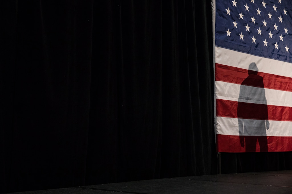 (Damon Winter | The New York Times)

Then presidential candidate Donald Trump speaks at a campaign event in Sioux City, Iowa, Nov. 6, 2016. "Nearly everyone involved in reporting on, analyzing or forecasting the upcoming presidential election agrees that Donald Trump could win another term in office," writes New York Times columnist Jamelle Bouie. "But no one save his most dedicated sycophants thinks he could do so with a majority of the public on his side."