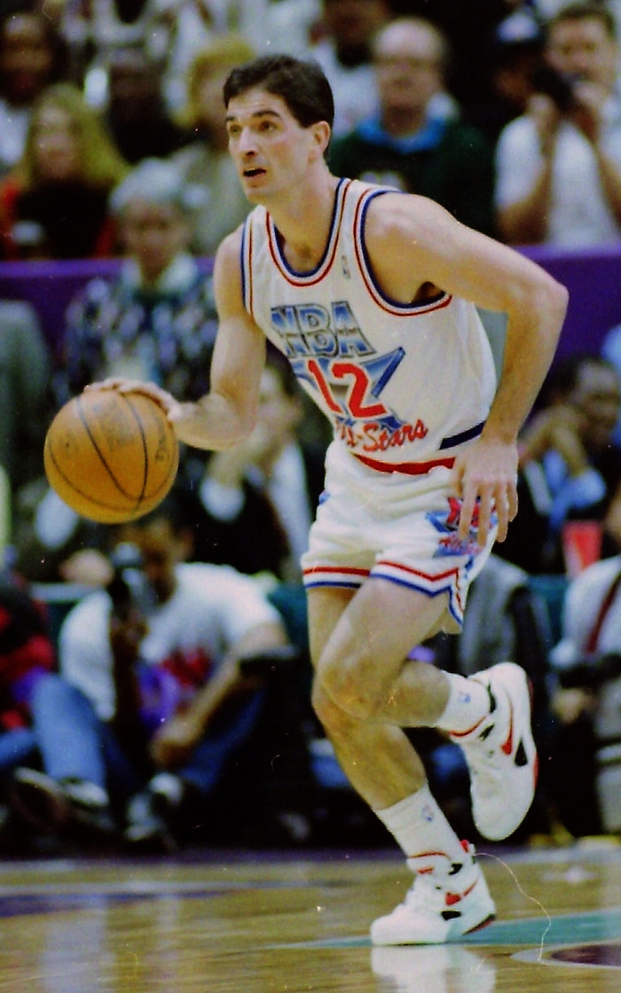 (Steve Griffin  | Tribune File Photo)  John Stockton, in the 1993 All Star Game at the Delta Center in Salt Lake City, Sunday, Feb. 21, 1993.