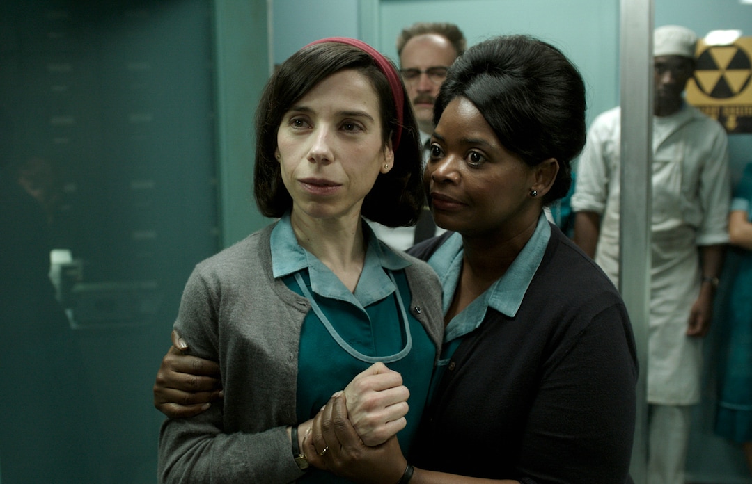 This image released by Fox Searchlight Pictures shows Sally Hawkins, left, and Octavia Spencer in a scene from the film "The Shape of Water." Hawkins was nominated for an Oscar for best actress on Tuesday, Jan. 23, 2018. The 90th Oscars will air live on ABC on Sunday, March 4. (Fox Searchlight Pictures via AP)