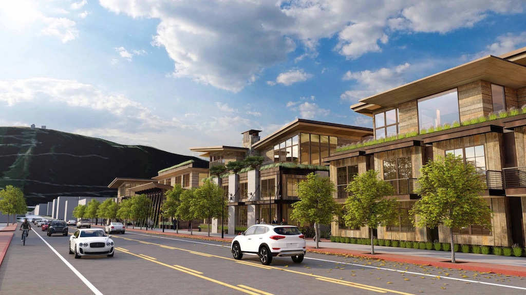 (Mogul Capital | Town of Jackson application) Mogul Capital has submitted a sketch plan for a five-building complex along North Cache (pictured) and North Glenwood streets in Jackson. The project includes 109 hotel rooms, 17 market-rate condominiums, 16 units deed restricted for workers, a restaurant, spa and underground parking. A former town councilor and water quality advocate are most concerned about what's beneath the site.