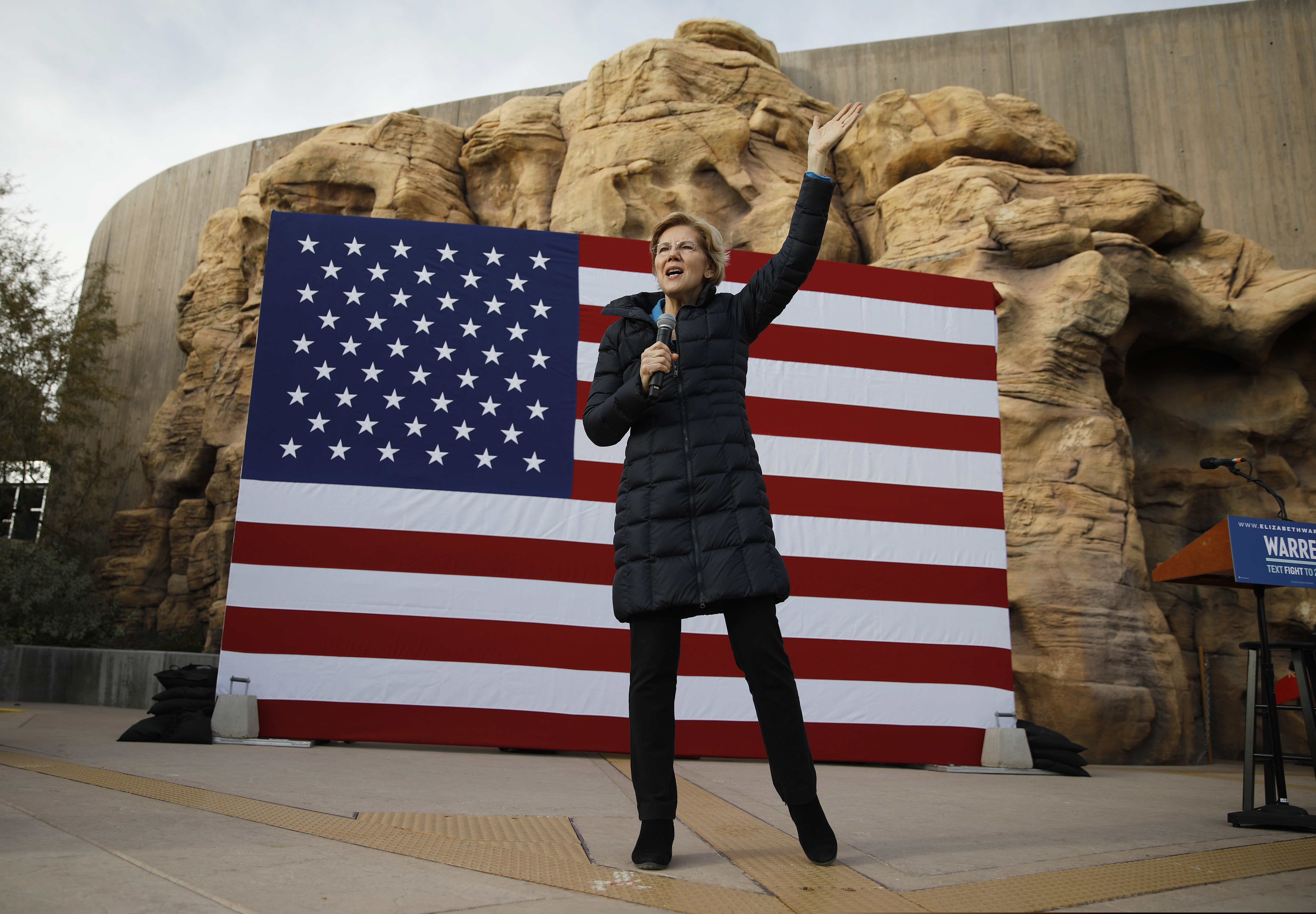 (John Locher | AP file photo) In this Feb. 17, 2019, file photo, presidential candidate Sen. Elizabeth Warren, D-Mass., speaks at an organizing event in Las Vegas. The growing Democratic presidential field is increasingly splitting into two camps: those who want to quickly overhaul economic systems that have existed for decades and those who favor more gradual change.