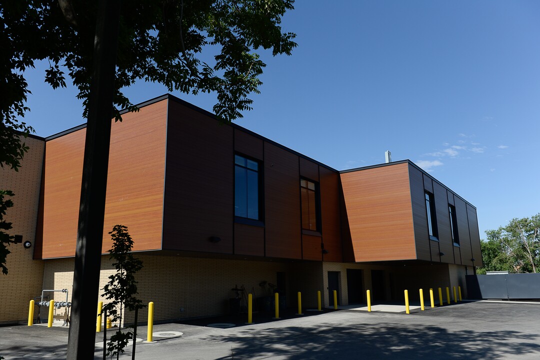(Francisco Kjolseth  |  The Salt Lake Tribune)  Crews continue to work on the men's and women's homeless resource center at 242 West Paramount Avenue in Salt Lake City on Tuesday, July 9, 2019.