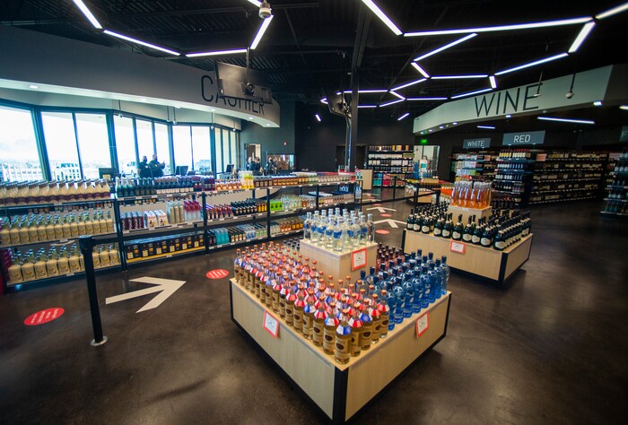 (Rick Egan | The Salt Lake Tribune)  The new state liquor and wine store in Saratoga Springs, on Monday, Nov. 16, 2020.