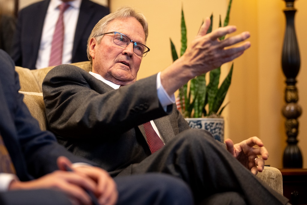 (Trent Nelson | The Salt Lake Tribune) Sen. Jerry Stevenson, R-Layton, at the Utah Capitol in Salt Lake City on Friday, March 6, 2026.