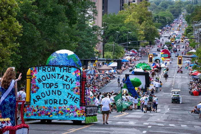 (Rick Egan | The Salt Lake Tribune) Participants in the Days of '47 Parade in Salt Lake City on Thursday, July 24, 2025.