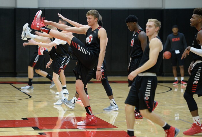 (Francisco Kjolseth  |  The Salt Lake Tribune)  The Utah men's basketball program begins fall practices with a fairly new roster of players on Friday, Sept. 29, 2017.