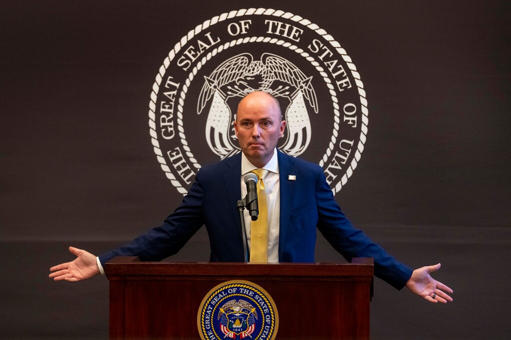 (Rick Egan | The Salt Lake Tribune) Gov. Spencer Cox answers questions during the Governor's COVID-19 briefing, at the Utah Capitol on Thursday, July 1, 2021.