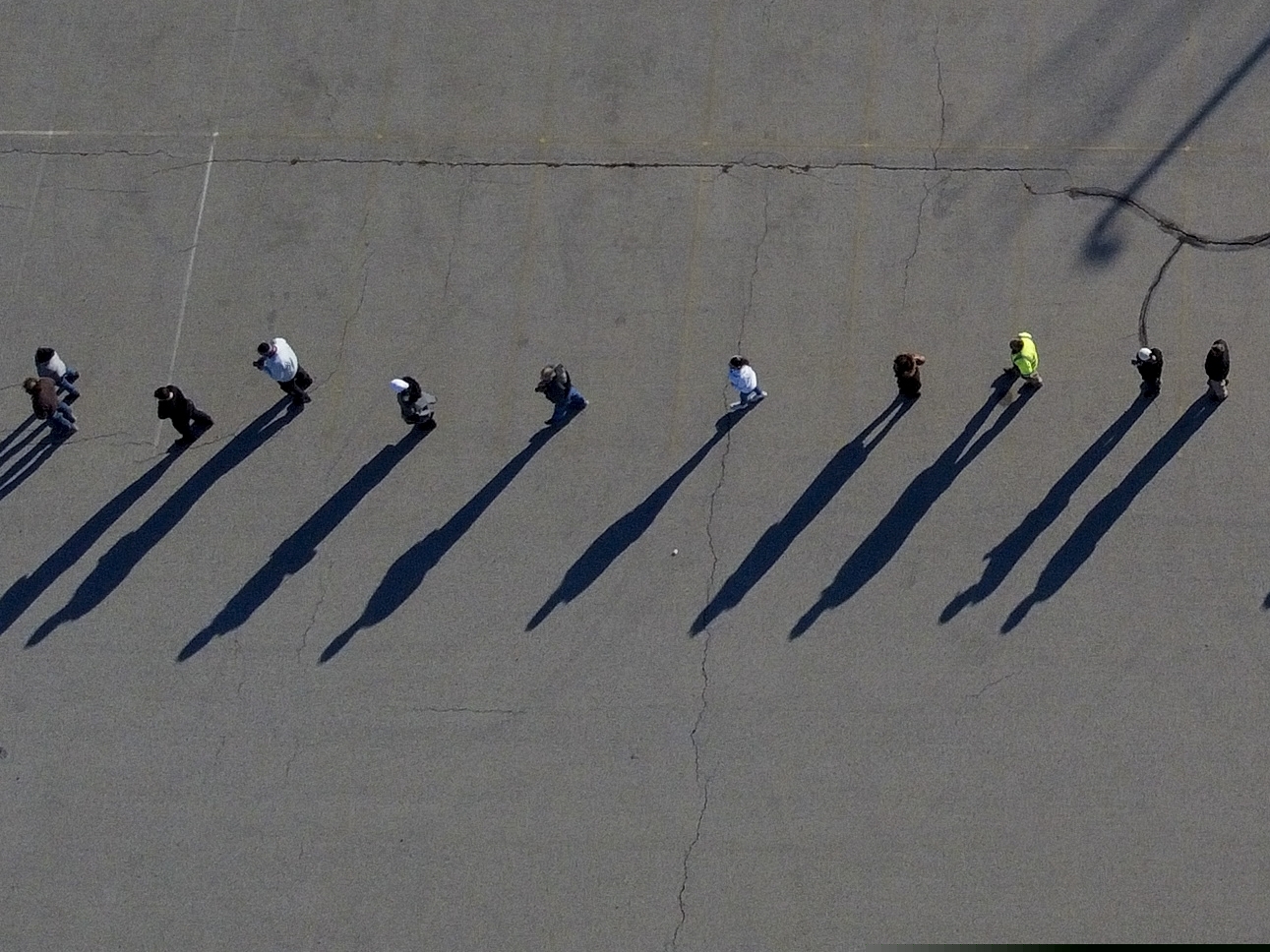 People line up to vote at the Milwaukee County Sports Complex Tuesday, Nov. 3, 2020, in Franklin, Wis. (AP Photo/Morry Gash)
