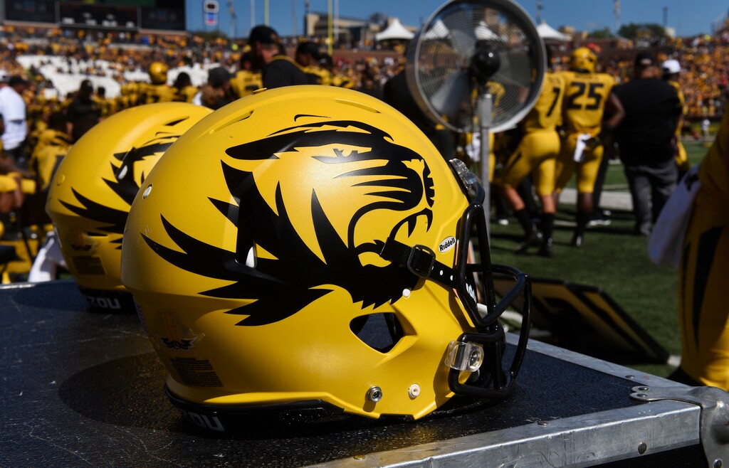 (AP Photo/L.G. Patterson, File) In this Sept. 22, 2018, file photo, a Missouri football helmet sits on the bench during the second half of an NCAA college football game against Georgia in Columbia, Mo. The NCAA has sanctioned Missouri's football, baseball and softball programs on Thursday, Jan. 31, 2019, after an investigation revealed academic misconduct involving a tutor who completed coursework for athletes.